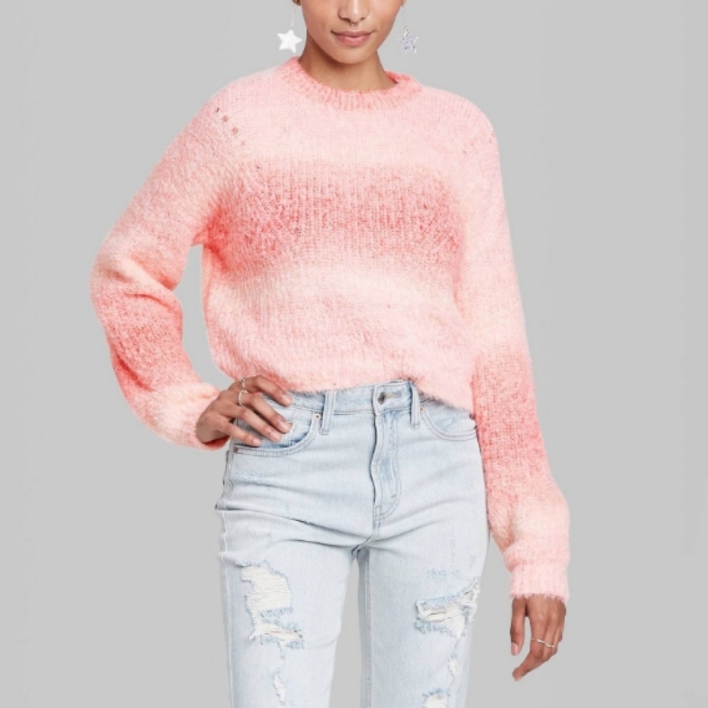 Womens spacedye crewneck pullover sweater - Picture 2 of 3